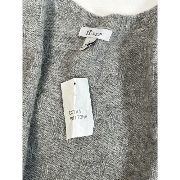 The Tog Shop Cardigan Sweater Wool Gray Cable Knit Button - Picture 5 of 13